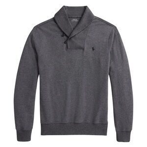 POLO RALPH LAUREN • Gray Shawl Collar Luxury Jersey Sweater